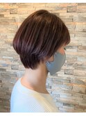 『 30代40代フェミニンボブ　ツヤ感バイオレットローズ 』