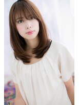 ミック 日暮里店(miq)&nbsp;重軽斜めバング♪大人かわいいココアベージュミディb1