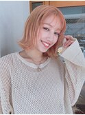 ナチュラルボブ×オレンジベージュ