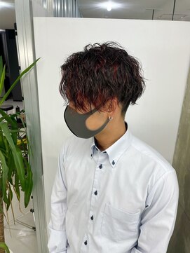 キング 梅田(K!ng) 【梅田】メンズハイライトレッドハイライトメンズメッシュ