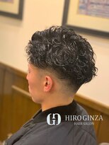 ヒロギンザ 上野店(HIRO GINZA) メンズパーマ　七三ツーブロックビジネスショートヘア