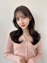 耳掛けサイドバング/レイヤーカット/ダークグレージュ/自由が丘