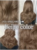 ヘーゼルベージュ　ブリーチなし　レイヤーカット　海外風