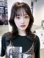 アルバム 池袋(ALBUM) 顔周りレイヤー前髪カット黒髪くびれミディ_F1196