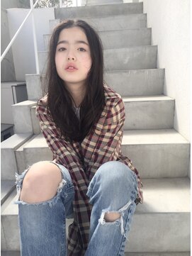 オルセン(OLSEN) ロング×チェックシャツ×ストレート