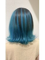 アッシュ 二子玉川店(Ash)&nbsp;バレイヤージュ×ライトブルー