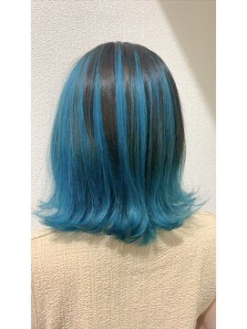 アッシュ 二子玉川店(Ash) バレイヤージュ×ライトブルー