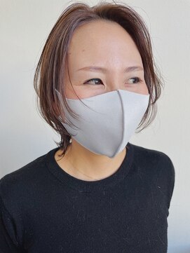 ナップヘアー NAP hair 【ハイライト】ボブウルフ×セピアグレージュ