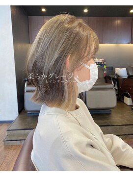 レイラバイアフロート 吉祥寺(Lila by afloat) イヤリングカラー/ミルクティーアッシュ/グレージュ/くびれボブ