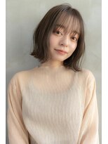 小顔ヘア/大人ヘア/ヌーディーカラー/シースルーバング