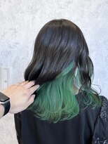 デミヘアー(Demi hair) インナーカラー×ヘンプグリーン