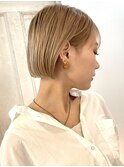 大人可愛い/ハイトーンボブ/切りっぱなしボブ/ショートボブ