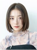 切りっぱなしボブレイヤーボブ顔周りレイヤー艶髪小顔