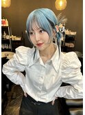 ブリーチカラー ハイトーン ブロンド ポイントカラー イヤリング