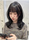 韓国ヘアーハッシュカットレイヤーカットグレージュブリーチ無し