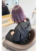 外はねレイヤーボブ・パープルボブ・ワインレッド