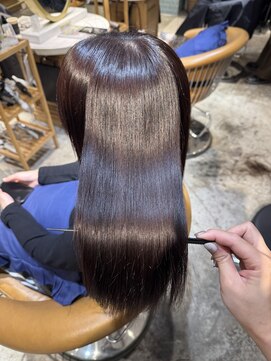 ロンド シャルム 吉祥寺(Lond charme) ブリーチなしチェリーブラウン髪質改善イルミナカラー前髪吉祥寺