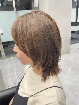 バディ 中野駅前店(BUDDY) 顔周りレイヤー×ブリーチなしベージュ