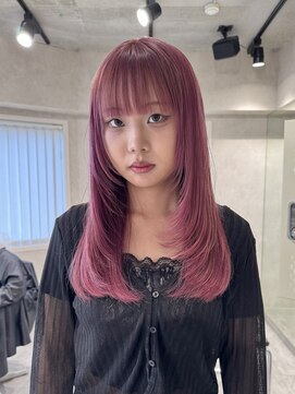 ハイプ(HYPE) ブリーチ&ダブルカラー/ロングレイヤーカット/ピンクカラー