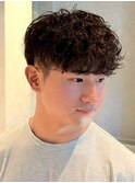 波巻きパーマ スパイラルパーマ 束感 ツーブロック 20代 10代