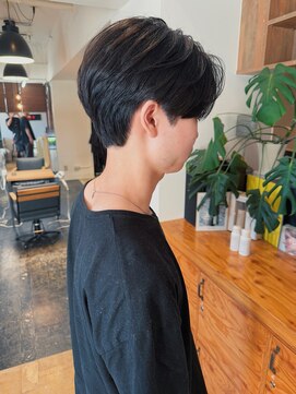 メンズヘア/センターパート/毛流れ