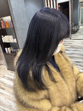 ヘアメイク アース 秋田仁井田店(HAIR & MAKE EARTH) ネイビーブルー