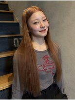 ジーナ 赤羽(XENA)&nbsp;顔型別ヘアスタイル特集/ワンホンレイヤー/オレンジブラウン赤羽