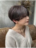 【ショートマッシュ　くすみベージュ】