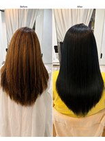 シェルベアー 銀座(ShellBear)&nbsp;サラツヤ美髪へ縮毛矯正ロングストレートで艶やか印象チェンジへ