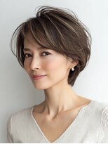 Heart's美人設計と白髪ぼかし専門店 青山表参道店 脱白髪染め/ショートヘア【ハーツ】&nbsp;白髪ぼかし脱白髪染め似合わせショートボブ40代50代60代
