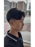 ニュアンスパーマ×センターパート