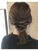 ラベンダーアッシュ×くるりんぱアレンジ