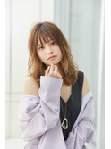 ほつれウェーブ×リラクシーセミディスタイル