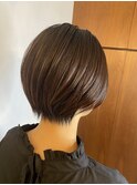 《GRANDLINE友田千栄》丸みシルエットが可愛いショートボブ