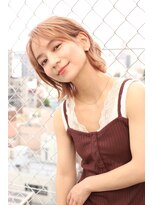 エクリフルール(equri fleur)&nbsp;【ケアブリーチ使用】　夏ミルクティーベージュ×外ハネボブ