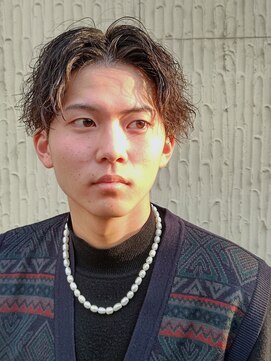 パール(PEAR+L) ツイスパ×センターパート×メンズパーマ×メンズ