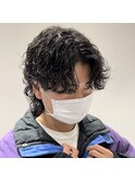 マッシュウルフ×波巻きスパイラル/メンズパーマ/メンズカット