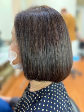 アークスヘアー 透明感♪べージュ髪質改善カラー内巻きショートボブ小顔艶感