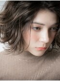 黒髪アッシュブラック大人巻きボブパーマ203r越谷30代40代50代