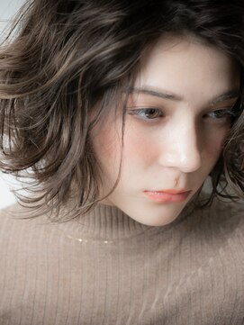 モッズヘア 越谷(mod's hair) 黒髪アッシュブラック大人巻きボブパーマ203r越谷30代40代50代