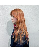 ヌークバイラヴェスト 四日市(neuk by lovest) 韓国アイドル風オレンジヘア
