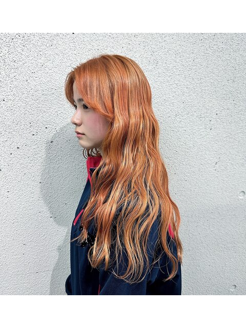 韓国アイドル風オレンジヘア