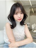 韓国トレンドヘア*薄め前髪が可愛い愛されくびれミディアム