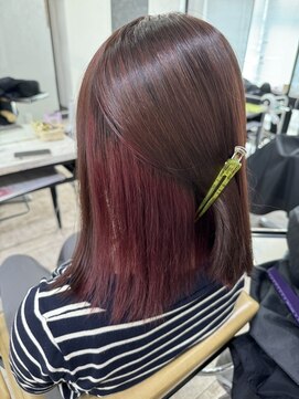 アジールヘア 所沢プロペ通り店(agir hair) インナーピンク前髪イメチェンこなれミディケアブリーチ所沢韓国