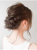 結婚式二次会編みおろし編み込みお呼ばれヘアセットドレスヘア