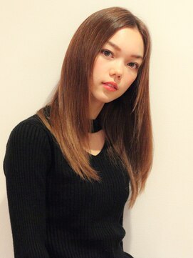 マイラ 銀座(myla) 似合わせくびれ小顔カットネビージュワンレンひし形ボブルフ黒髪