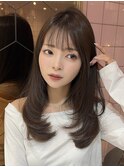 〇〇くびれヘア×レイヤーカット 縮毛矯正/アプリコットオレンジ