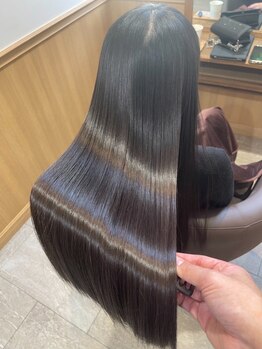 ニュイ(NUIT)の写真/《リピート率◎》＊艶髪/髪質改善＊仕上り自然なストレート×ダメージレスが３時間で叶う◇[東区/画図]