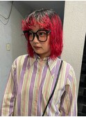 レッド×パーマ風セット
