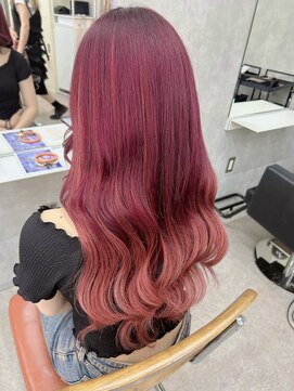 ガーランド(Girland) ワインレッド×コーラルピンク/グラデーションデザイン